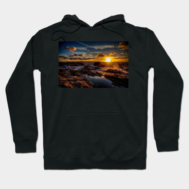 Cornish Sunset On Hayle Beach Hoodie by tommysphotos